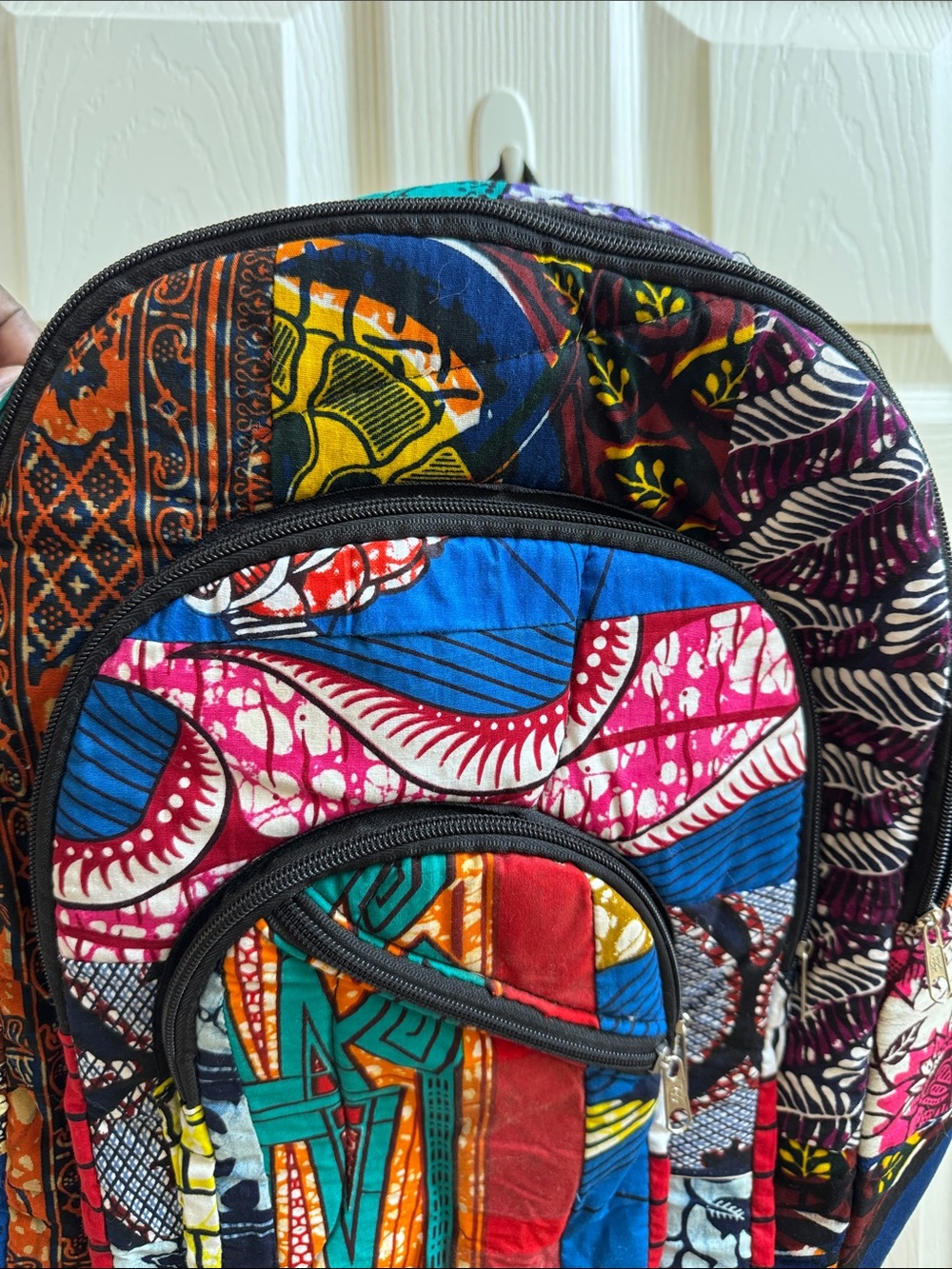 Colorful Patchwork cotton Backpack - Picture 3 of 6